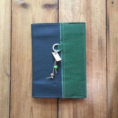 notebook groen leer