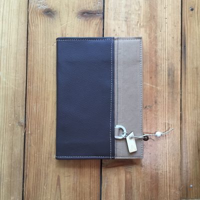 notebook donkerbruin leer